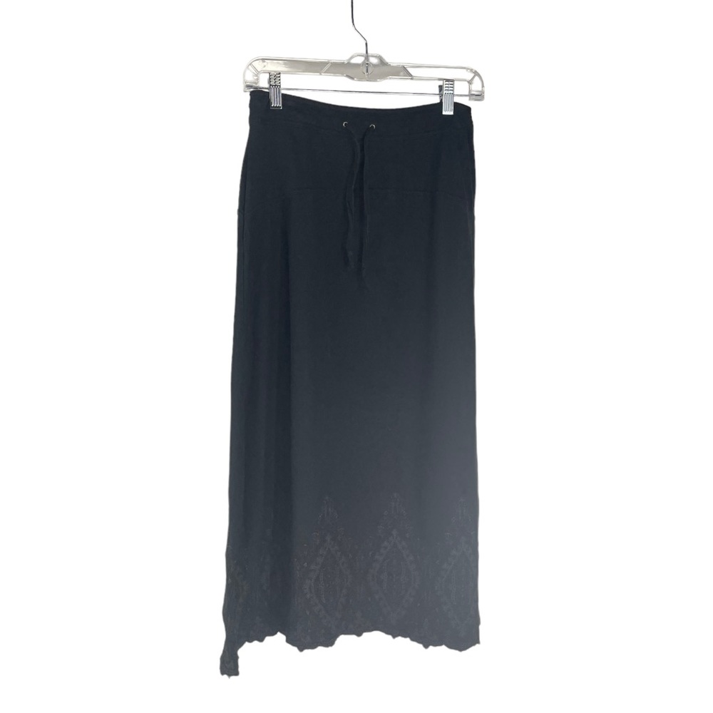 ATHLETA Black Lace Detail Drawstring Skirt Size X-Small